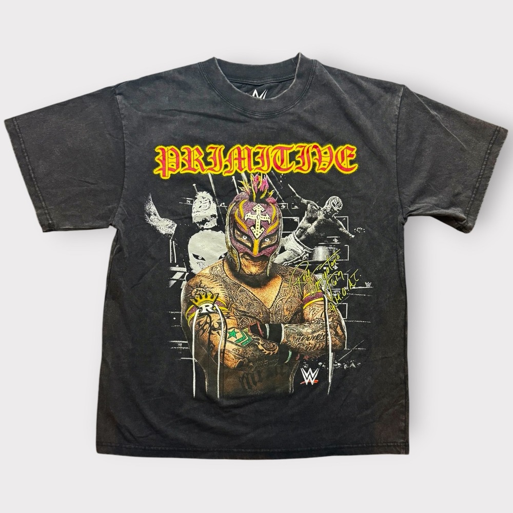 Primitive WWE Rey Mysterio‎ T-Shirt Mens Medium Washed Black Graphic Tee 2024